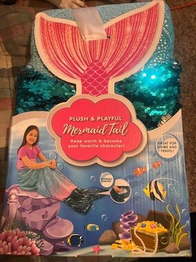 Plush & Playful Reversible Sequin Mermaid Tail - Teal & Pink